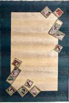 Tapete Gabbeh Para Sala 200x285 1538 Azul