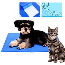 Tapete Gelado Refrescante Tamanho 30cm X 40cm Azul Cão Pet