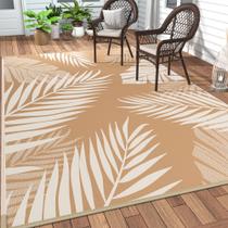 Tapete Genimo Outdoor 274x366cm Impermeável Reversível Marrom Bege