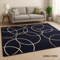Tapete Geométrico 2,00x1,50m Sala e Quarto Antiderrapante, Confortável e Sofisticado