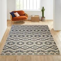 Tapete Geometrico Mumbai Cinza 200X300Cm Tipo Kilin Tribal