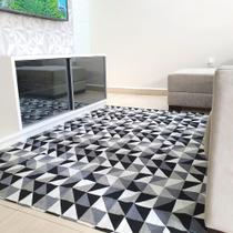 Tapete Geométrico Para Sala 2,00x1,50 Preto