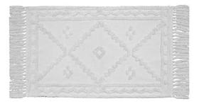Tapete Geometrico Retangular De Algodao Branco 50x80 Cm Tapete Geometrico Retangular De Algodao Branco 50x80 Cm