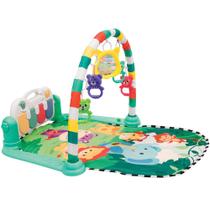 Tapete Ginasio De Atividade Para Bebê Safari Toca Piano E Arco Divertido Montessori Com Animaizinhos Buba
