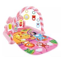 Tapete Ginásio De Atividades Musical Com Piano 99 toys Floresta Rosa