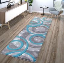 Tapete GLORY RUGS 61x213 cm Turquesa Circles 2x7 pés Tapete GLORY RUGS 61x213 cm Turquesa Circles 2x7 pés
