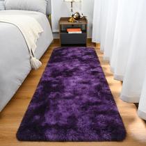 Tapete Goideal Fluffy Runner 60x180cm roxo de pele sintética Shag