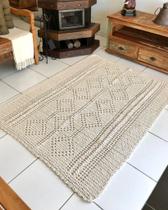 Tapete Grande 1,60x1,05m Retangular Crochê Artesanal Tapete Grande 1,60x1,05m Retangular Crochê Artesanal