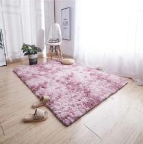 Tapete grande sala e quarto 2,0 c 1,4 m peludo pelo alto rose mesclado