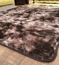 Tapete grande sala e quarto 2,0 x 1,40 m peludo pelo alto marrom mesclado Tapete grande sala e quarto 2,0 x 1,40 m peludo pelo alto marrom mesclado