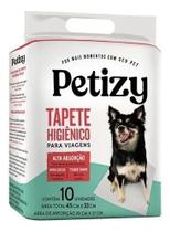 Tapete Higiênico Cães Para Viagem 45cm X 33cm Petizy 10 Un