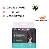 Tapete Higiênico CARVÃO ATIVADO 80 x 60cm, Premium,Ultra Absorção - 30 UNIDADES