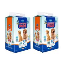 Tapete Higiênico Chalesco Pads c/ 2 pacotes de 50 unidades Pequeno e Médio Porte para cachorro