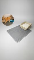 Tapete Higiênico Coletor Areia Gatos GG 68x80cm Cinza
