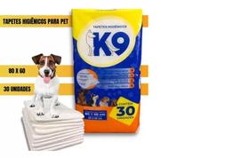 Tapete Higiênico com 30 unidades 80 x 60 cm para cães adultos e filhotes - K9