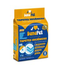 Tapete Higiênico DANAPET 80x60 10 UNIDADES Fitas Adesivas Para Fixação PREMIUM
