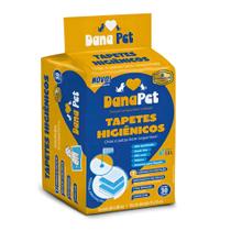 Tapete Higiênico DANAPET 80x60 30 UNIDADES 7 Camadas e Fitas Adesivas Para Fixação PREMIUM