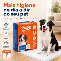 Tapete Higiênico Descartável para Cachorro Peds Slim 7un 80x60cm Econômico