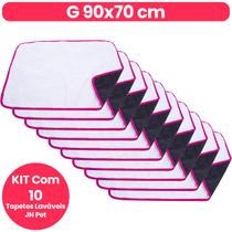 Tapete Higiênico Lavável JN Pet 90x70 Kit C/10 Reutilizável Para Cachorro Grande