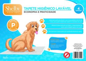 Tapete higiênico lavável P, tamanho 50 x 60 cm, 04 unidades, reutilizável, durável, impermeável, ecológicos