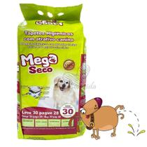 Tapete Higiênico Mega Seco Descartável Sanitário Pet Cachorro Jornal Absorção 65 x 60cm 30 unidades Tapete Higiênico Mega Seco Descartável Sanitário Pet Cachorro Jornal Absorção 65 x 60cm 30 unidades