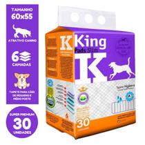 Tapete Higiênico para Cachorro Pet King Pads 60x55 com 30 Un.