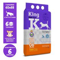 Tapete Higiênico para Cachorro Pet King Pads Slim 60x55 com 6 Un.