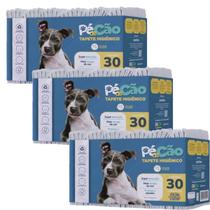 Tapete Higiênico para cães Pé de cão 30un kit com 3 pacotes
