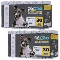 Tapete Higiênico para cães Pé de cão Carvão 60x60 kit 2 pct