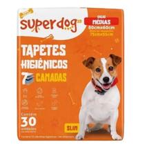 Tapete Higiênico para Cães Super Dog Slim Pacote com 30 unidades 80x60cm