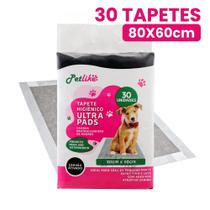 Tapete Higiênico para Cães Ultra Pads 80x60 30 Unidades Carvão Petlike Original
