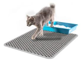 Tapete Higiênico Para Gato Coletor De Areia Tamanho Gg 68x80 - Cinza
