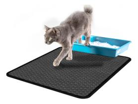 Tapete Higiênico Para Gato Coletor De Areia Tamanho Gg 68x80 - Preto