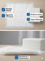 Tapete Higiênico para Pet 30 unidades 60x60 Super Absorção, Resistente a Vazamento e com Atrativo canino PromoPet Tapete Higiênico para Pet 30 unidades 60x60 Super Absorção, Resistente a Vazamento e com Atrativo canino PromoPet