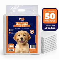 Tapete Higiênico Pet Descartável 50 Unidades 60x60 Com Adesivo Pacote Sanitário Para Cães e Gatos - Pet For You