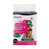 Tapete Higiênico Pet Like Ultra Pads Carvão Ativado Slim 60x60 para Cães 30 Unidades