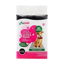 Tapete Higiênico Pet Like Ultra Pads Carvão Ativado Slim 80x60 para Cães 30 Unidades