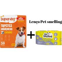 Tapete higienico Super Dog 80cm 60cm + Lenço Umedecido Pet Smelling