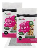 Tapete Higienico Ultra Pads Carvão 80X60Cm - 60 Unid - Kit