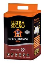 Tapete higiênico ultra secão slim preto carvão ativado 60x60cm 30un