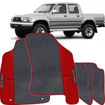 Tapete Hilux de 2000 a 2005 Vermelho Jogo 4 Peças Emborrachado Sob Medida Antiderrapante Premium