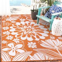 Tapete Ileading 152x244cm ao ar livre impermeável floral laranja