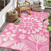 Tapete Ileading 183x274cm impermeável ao ar livre floral rosa