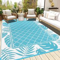 Tapete Ileading Outdoor 183x274cm Impermeável Reversível Verde-azulado