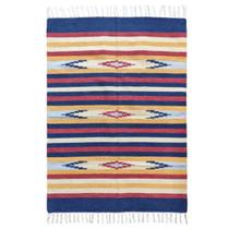 Tapete Indiano Kilim - 2,00m x 2,50m - 100% Algodão - Desenho 001 - Niazitex Tapete Indiano Kilim - 2,00m x 2,50m - 100% Algodão - Desenho 001 - Niazitex