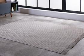 Tapete Indiano Kilim - Adalli - 1,50m x 2,00m - 100% Algodão - Bege - Niazitex