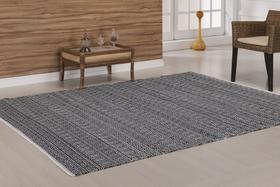 Tapete Indiano Kilim Anand 1,00Mx1,40M Algodão Preto