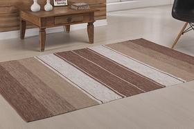 Tapete Indiano Kilim - Basar - 1,40m x 2,00m - 100% Algodão - Bege - Niazitex