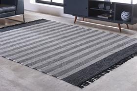 Tapete Indiano Kilim - Mallani - 2,00m x 2,50m - 100% Algodão - Preto - Niazitex