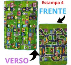 Tapete Infantil 180x120 Dupla Face Emborrachado 3mm Atividade Tatame Dobrável mácio